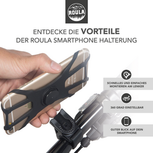 ROULA Smartphone Fahrradhalterung universal - für Apple, Samsung, Huawei und andere Hersteller